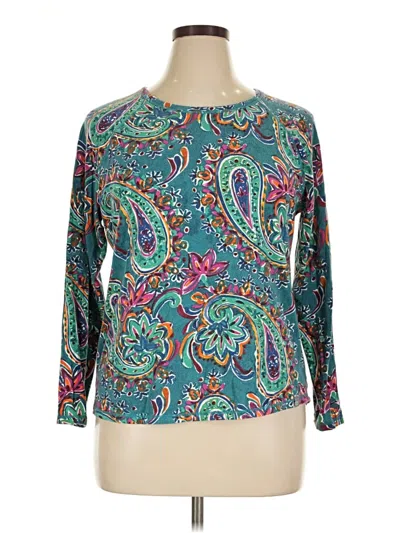 Pre-owned T By Talbots Long Sleeve T-shirt In Teal