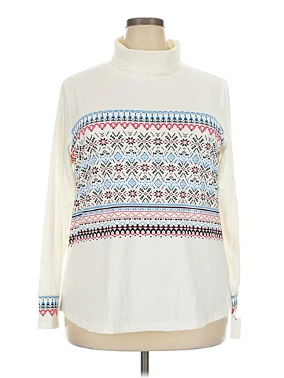Pre-owned T By Talbots Long Sleeve Turtleneck In Ivory
