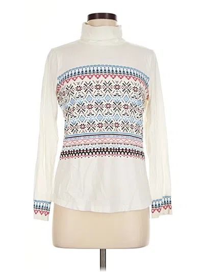 Pre-owned T By Talbots Long Sleeve Turtleneck In Ivory