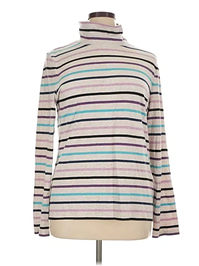 Pre-owned T By Talbots Long Sleeve Turtleneck In Silver