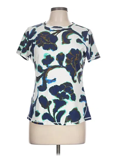 Pre-owned T By Talbots Short Sleeve Blouse In Blue