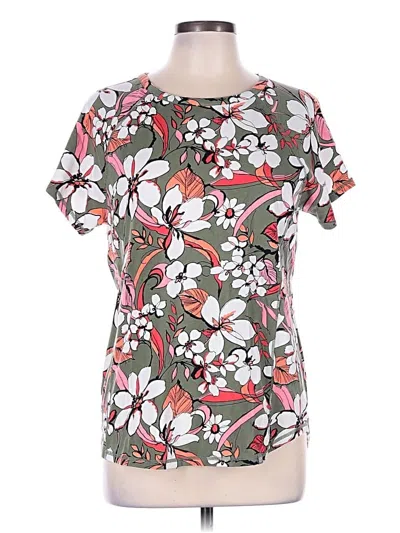Pre-owned T By Talbots Short Sleeve Blouse In Gray