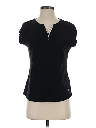 Pre-owned T By Talbots Short Sleeve Henley Shirt In Black