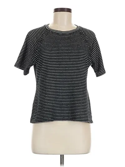 Pre-owned T By Talbots Short Sleeve Top Black Crew Neck Tops