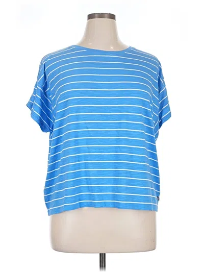 Pre-owned T By Talbots Short Sleeve Top Blue Boatneck Tops