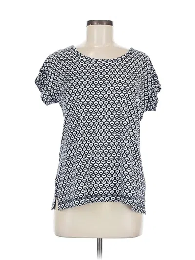 Pre-owned T By Talbots Short Sleeve Top Blue Square Neckline Tops