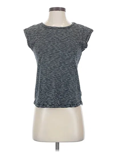 Pre-owned T By Talbots Short Sleeve Top Gray Boatneck Tops
