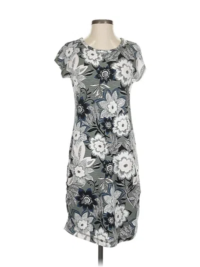 Pre-owned T By Talbots Short Sleeve Top Gray Scoop Neck Tops