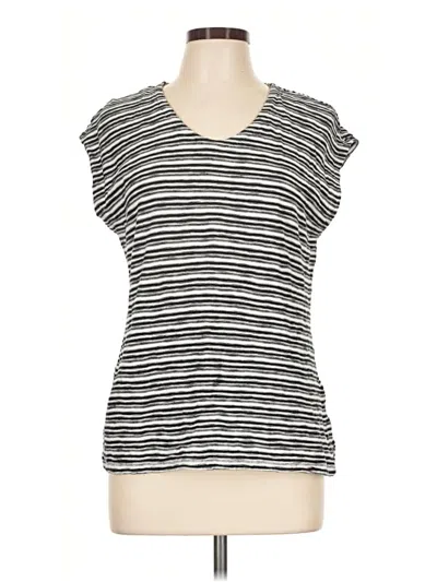 Pre-owned T By Talbots Short Sleeve Top Gray V-neck Tops
