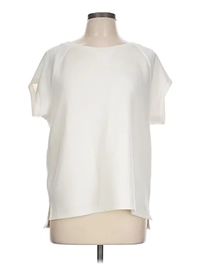 Pre-owned T By Talbots Short Sleeve Top Ivory Crew Neck Tops