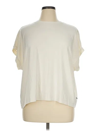 Pre-owned T By Talbots Short Sleeve Top Ivory Crew Neck Tops