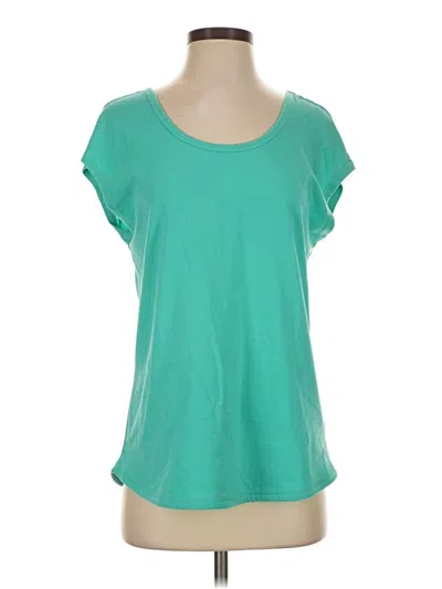 Pre-owned T By Talbots Short Sleeve Top Teal Scoop Neck Tops