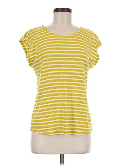 Pre-owned T By Talbots Short Sleeve Top Yellow Scoop Neck Tops