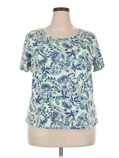 Pre-owned T By Talbots Short Sleeve T-shirt In Blue