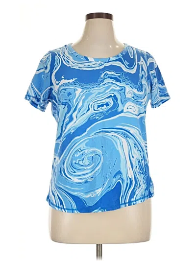Pre-owned T By Talbots Short Sleeve T-shirt In Blue
