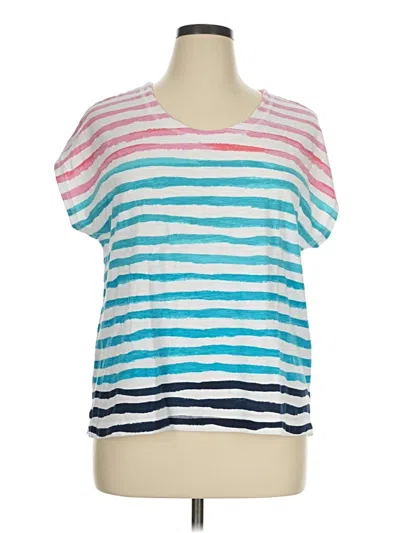 Pre-owned T By Talbots Short Sleeve T-shirt In Blue