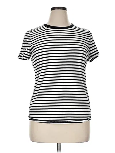 Pre-owned T By Talbots Short Sleeve Turtleneck In White