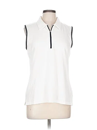 Pre-owned T By Talbots Sleeveless Blouse In White