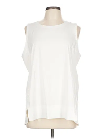 Pre-owned T By Talbots Sleeveless Top Ivory Boatneck Tops In White
