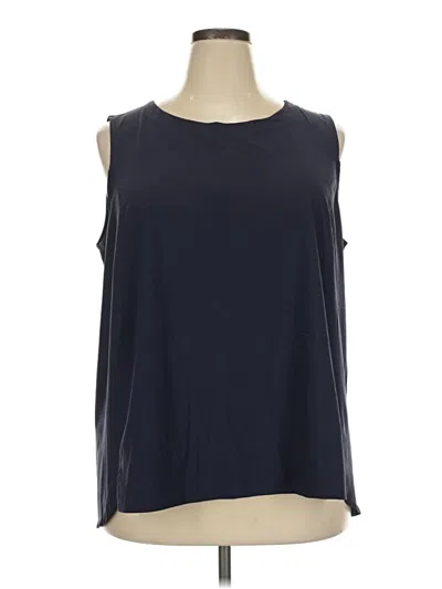 Pre-owned T By Talbots Sleeveless T-shirt In Blue