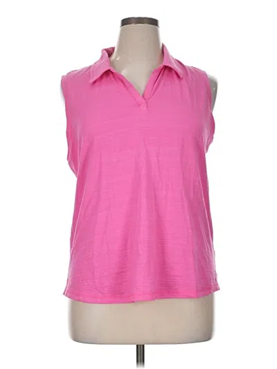 Pre-owned T By Talbots Sleeveless T-shirt In Pink
