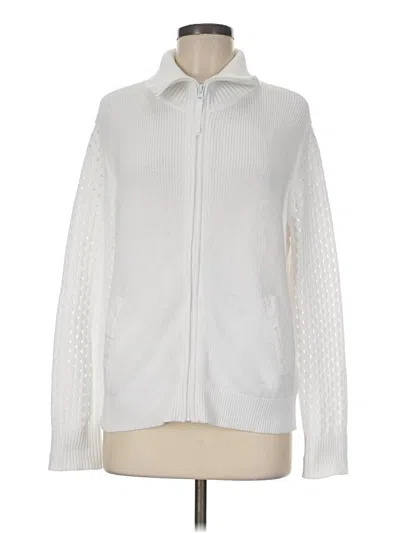 Pre-owned T By Talbots Track Jacket In White