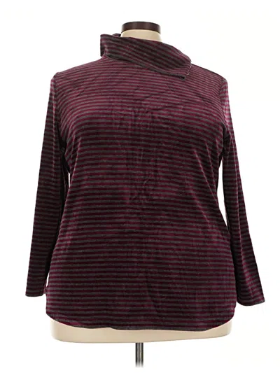 Pre-owned T By Talbots Turtleneck Sweater In Burgundy
