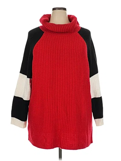 Pre-owned T By Talbots Turtleneck Sweater In Red