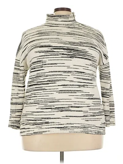 Pre-owned T By Talbots Turtleneck Sweater In White