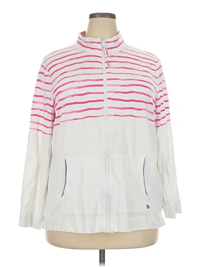 Pre-owned T By Talbots Windbreaker Jacket In White