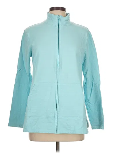 Pre-owned T By Talbots Zip Up Hoodie In Blue