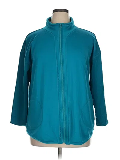 Pre-owned T By Talbots Zip Up Hoodie In Blue