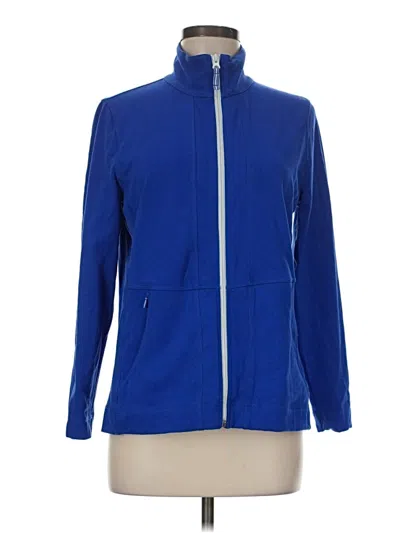 Pre-owned T By Talbots Zip Up Hoodie In Blue