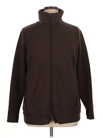 Pre-owned T By Talbots Zip Up Hoodie In Brown