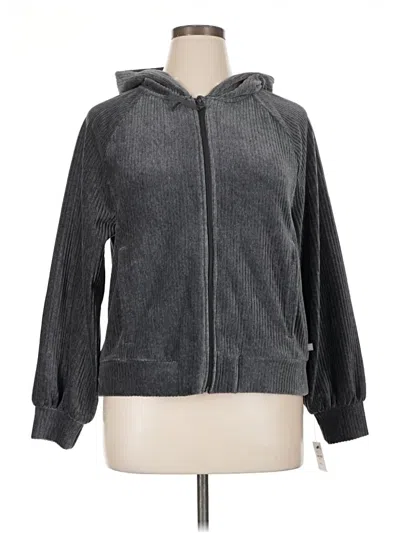 T By Talbots Zip Up Hoodie In Gray