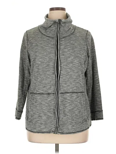 Pre-owned T By Talbots Zip Up Hoodie In Gray