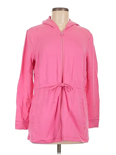 Pre-owned T By Talbots Zip Up Hoodie In Pink