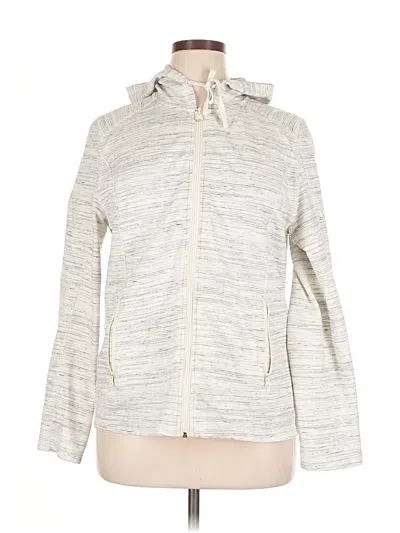 Pre-owned T By Talbots Zip Up Hoodie In Silver