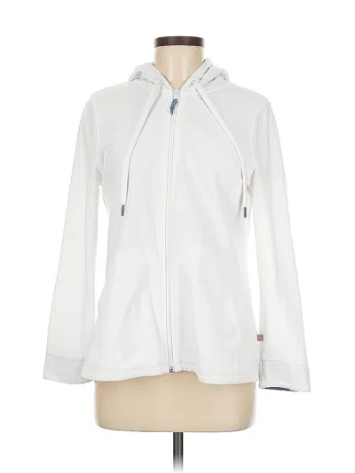 Pre-owned T By Talbots Zip Up Hoodie In White