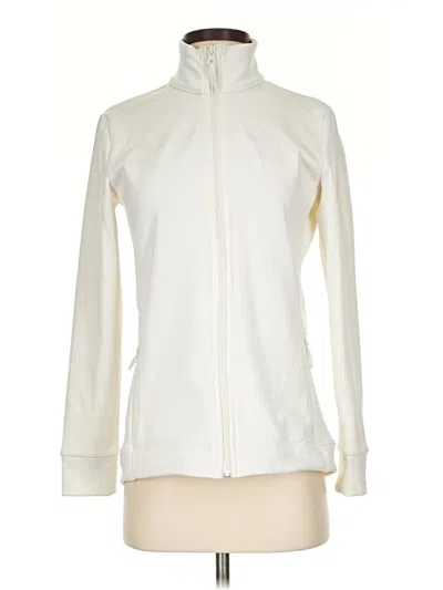 Pre-owned T By Talbots Zip Up Hoodie In White