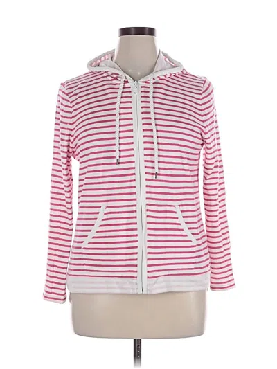 Pre-owned T By Talbots Zip Up Hoodie In White