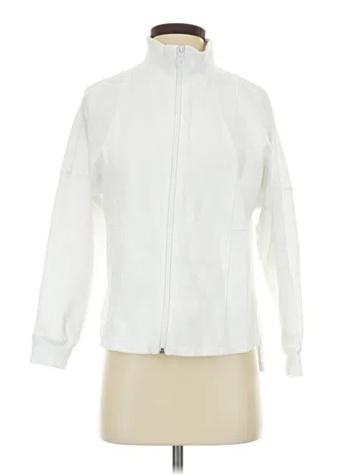Pre-owned T By Talbots Zip Up Hoodie In White