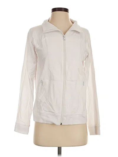 Pre-owned T By Talbots Zip Up Hoodie In White
