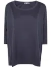 T C Zero T-shirt Oversized "boat Neck" In Blue