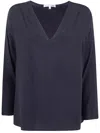 T C Zero T-shirt V Neck Tunic In Blue