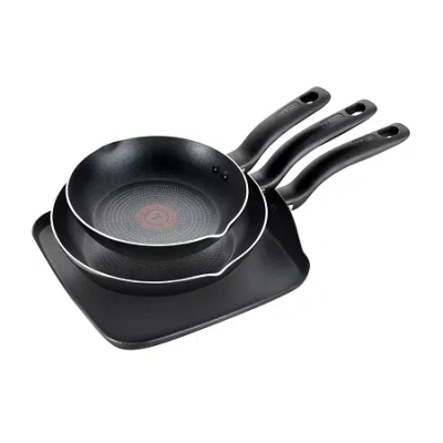 T-fal Culinaire 3-pc. Non-stick Cookware Set In Black