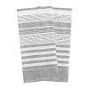 T-fal Dual Terry Stripe 2-pc. Kitchen Towel Set In Gray