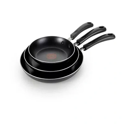 T-fal Essentials 3-pc. Aluminum Non-stick Frying Pan In Black