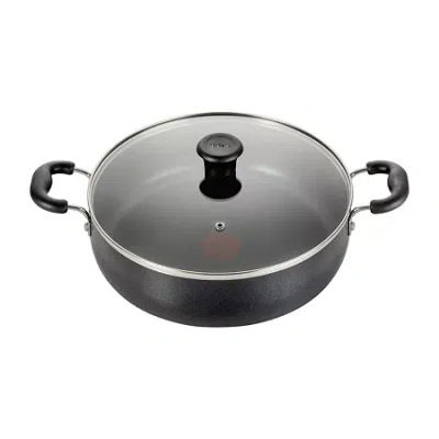 T-fal Essentials 5-qt. Aluminum Non-stick Saute Pan In Black
