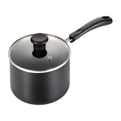 T-fal Essentials Aluminum Non-stick Sauce Pan In Black